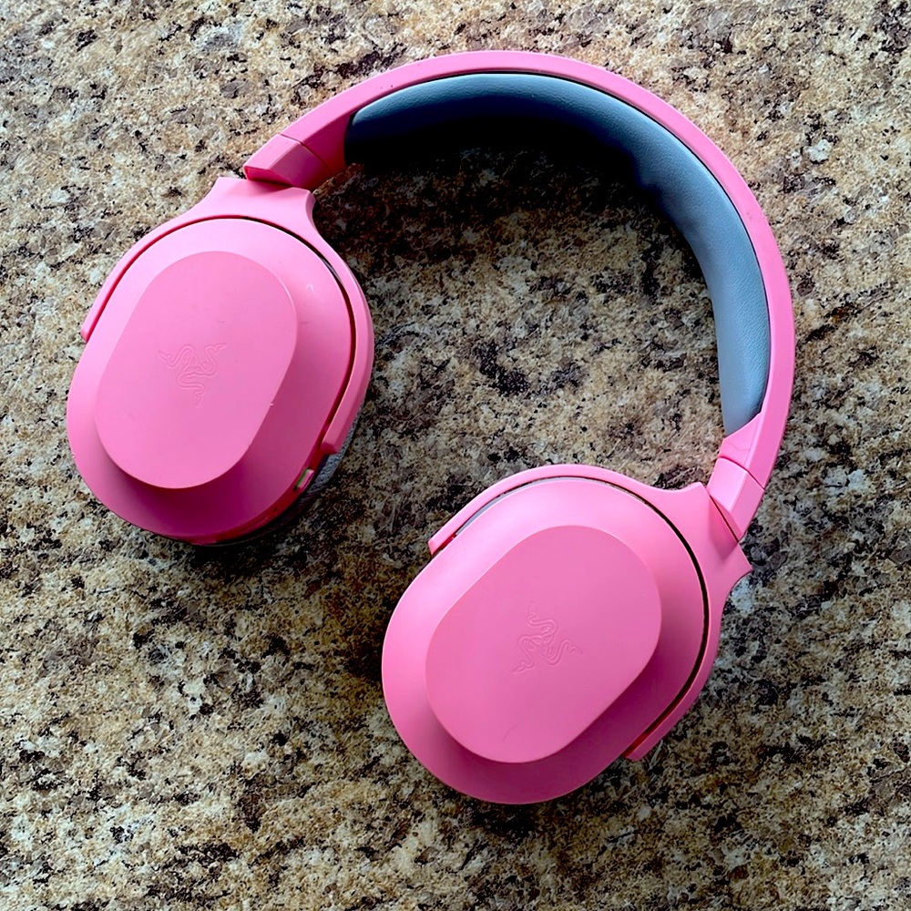 Pink Razer gaming headset